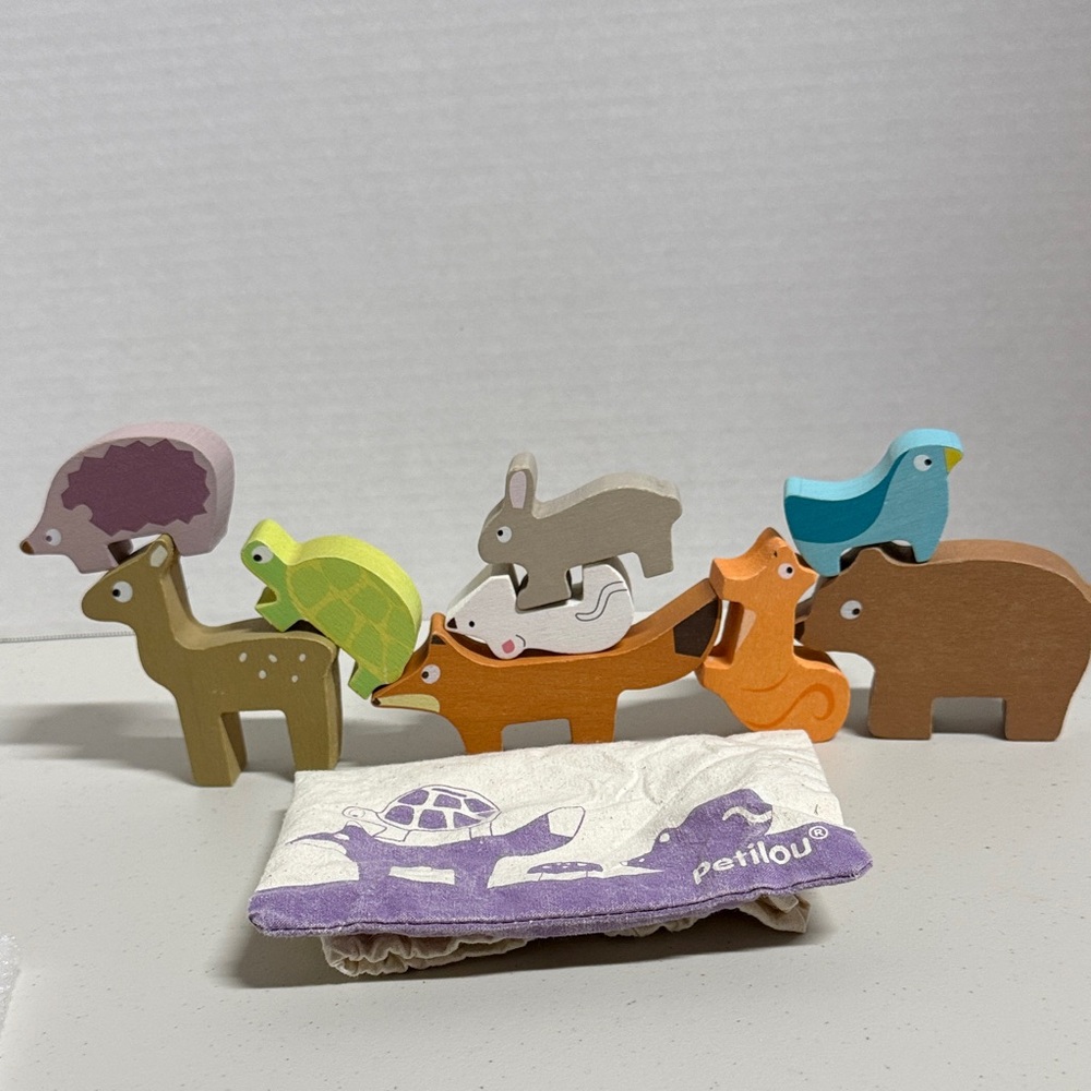 Petilou Forest Stacker Tower Wooden Animals